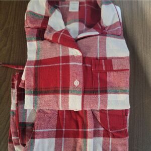 Liz Claiborne Red and White Plaid Shirt